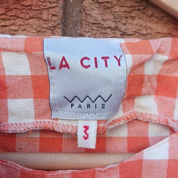 Orange gingham tank top - Picture 2 of 5